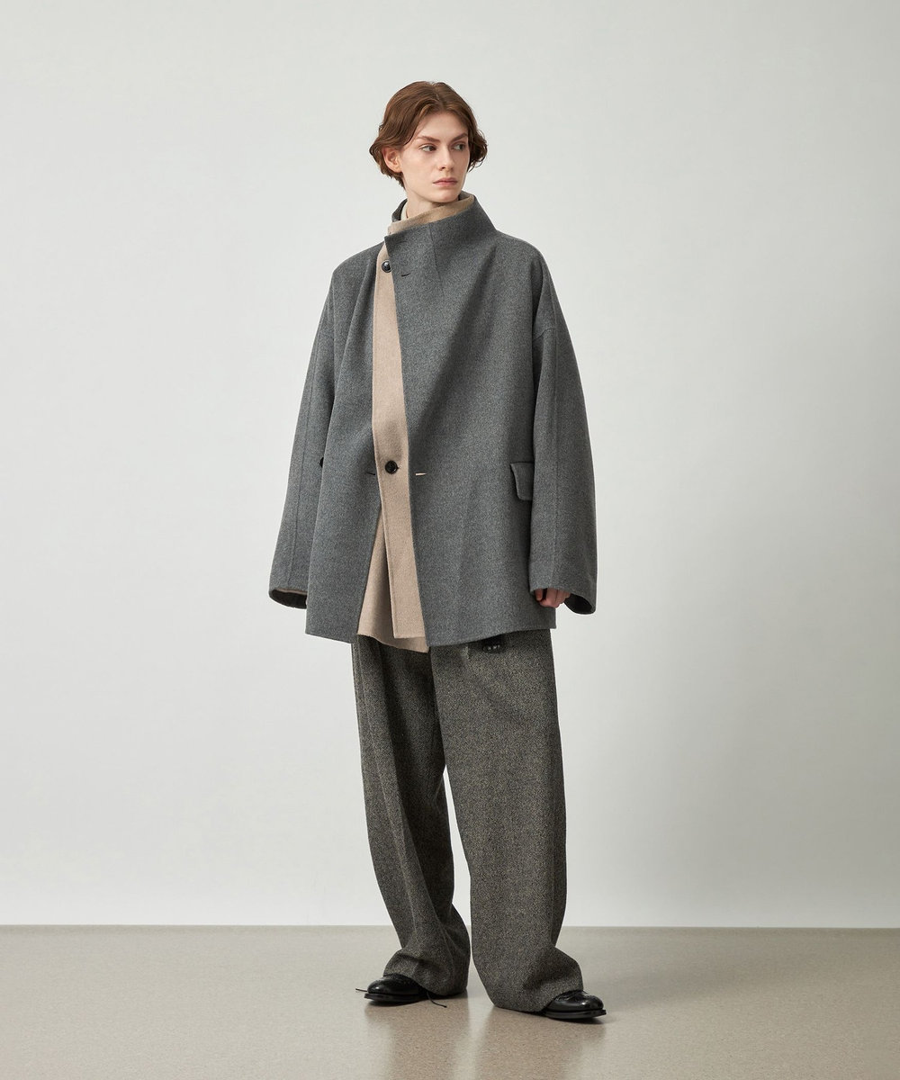 DÉPAREILLÉ WOOL SLUB BELTED PANTS / ウールスラブベルテッドパンツ グレー