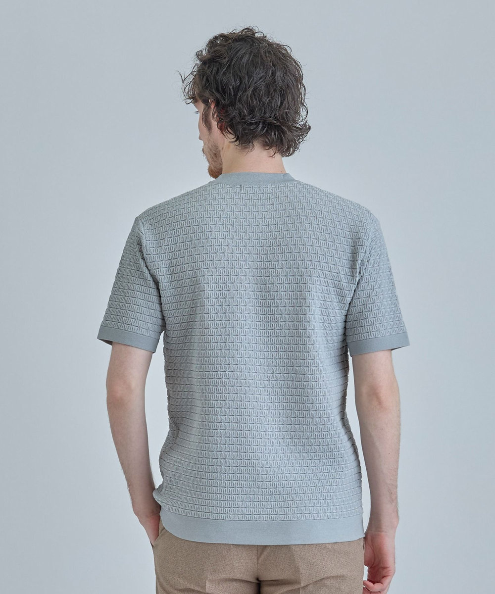 MEN'S BIGI 【ACTIVE TAILOR】ブリスターニットジャカードＴシャツ＜通気性/速乾性＞ グレー