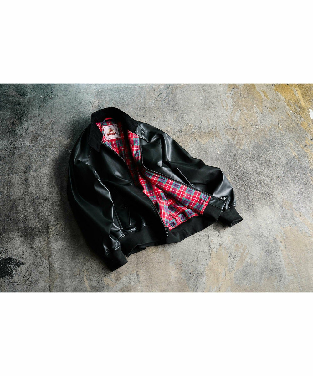 MEN'S BIGI 【BARACUTA/バラクータ】別注フェイクレザーG9ハリントンジャケット ブラック