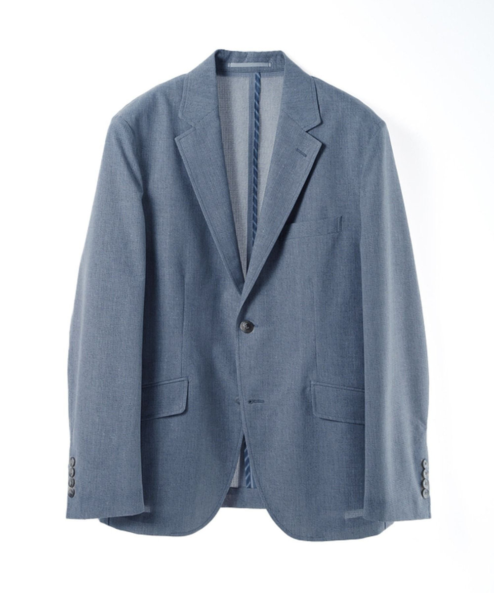 MEN'S BIGI COOL DOTS メランジプリントジャケット〈イージーケア/吸水速乾〉 ブルー