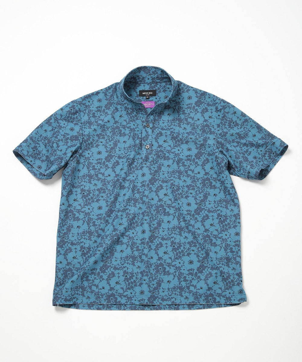 MEN'S BIGI 【LIBERTY】吸水速乾アーカイブ花柄ポロシャツ ネイビー