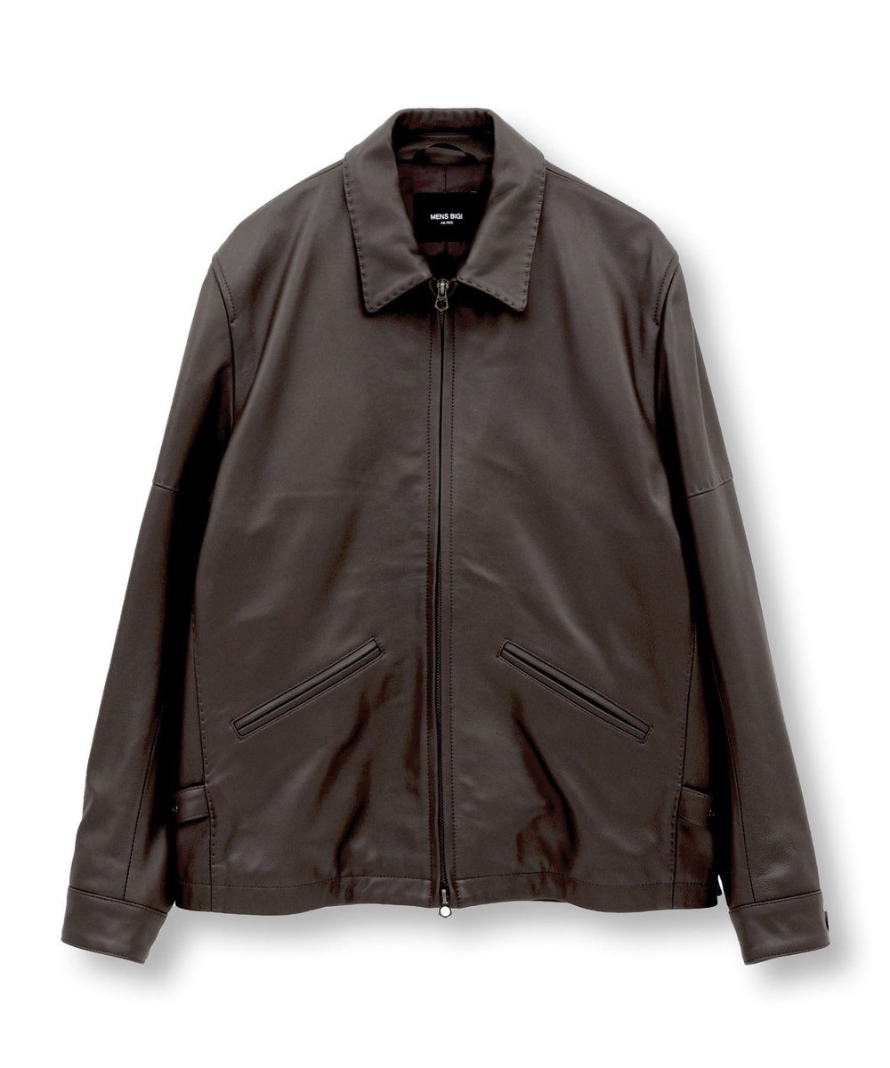 MEN'S BIGI クロームタンニングシープレザージャケット ブラウン