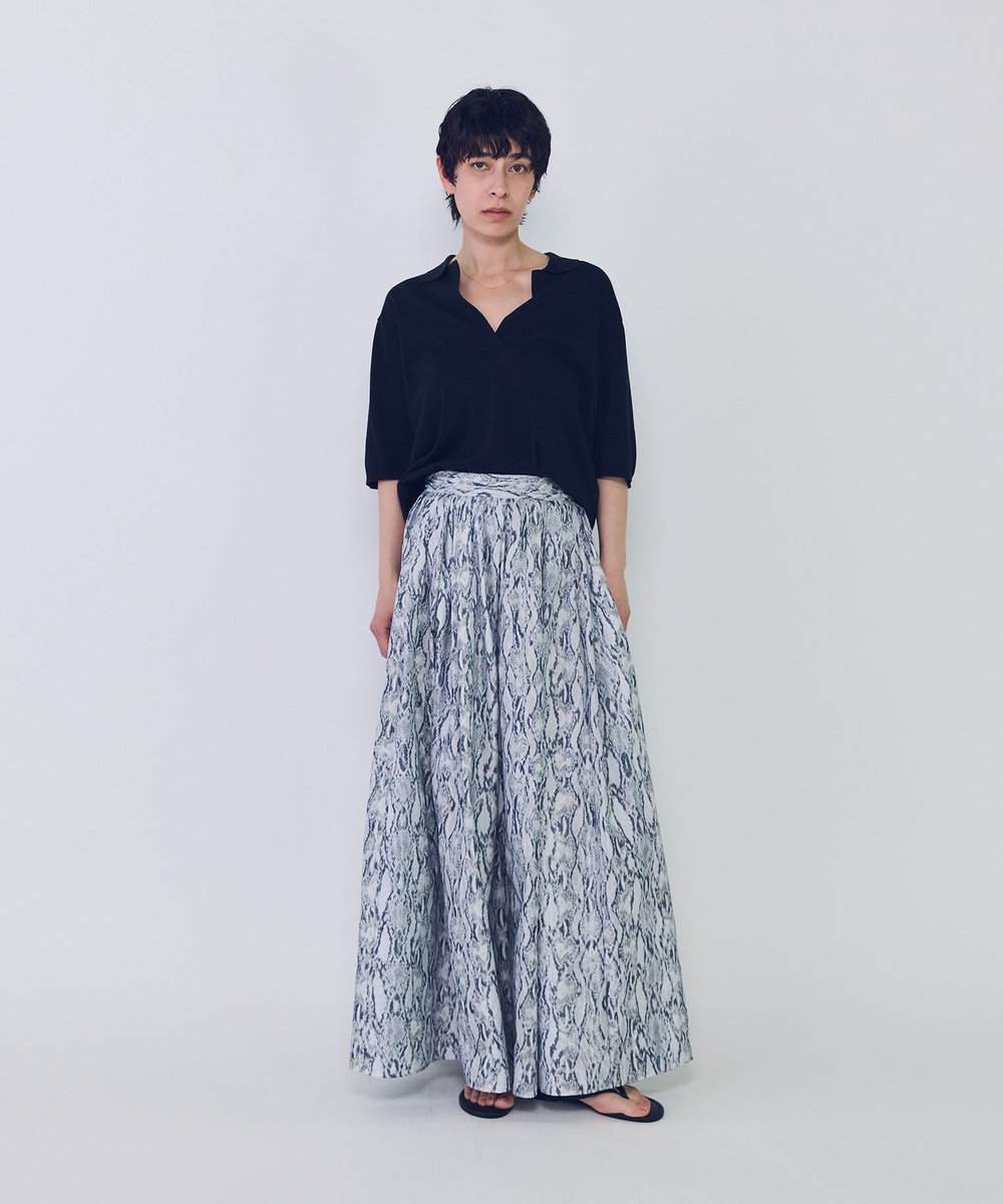 1er Arrondissement スキッパーショートスリーブニット ブラック