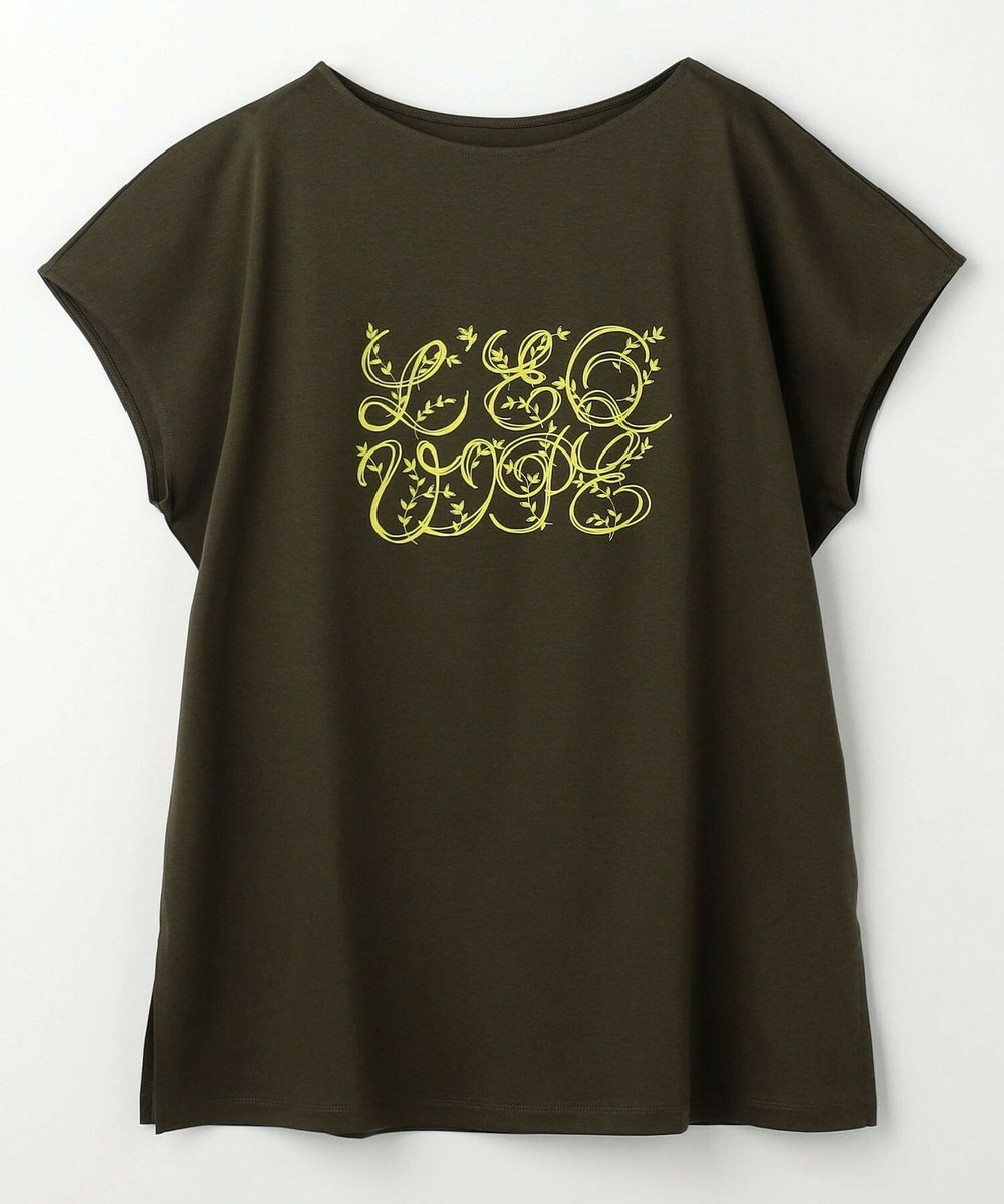 L'EQUIPE Lサイズ（大きいサイズ） 【大きいサイズ】コットンスムースロゴTシャツ カーキ
