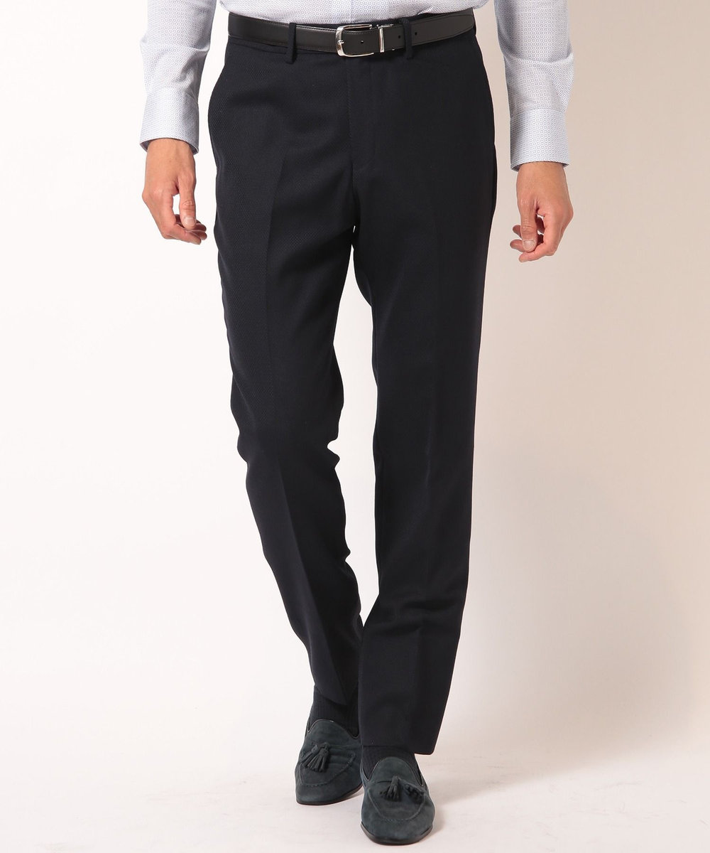 MEN'S BIGI 【ACTIVE TAILOR】ミックスヤーン/ホップサックスラックス＜セットアップ・スリーピース対応＞ ダークネイビー