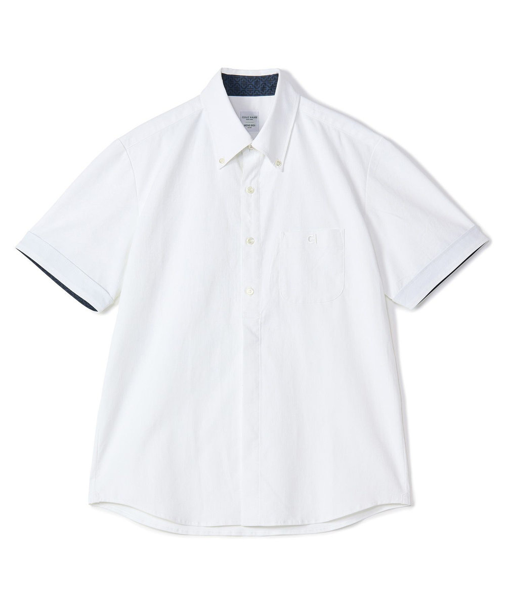 MEN'S BIGI 	【COLE HAAN/コール ハーン】別注 綿麻オックス半袖シャツ＜吸水速乾/UVカット/遮熱/透け防止＞ ホワイト