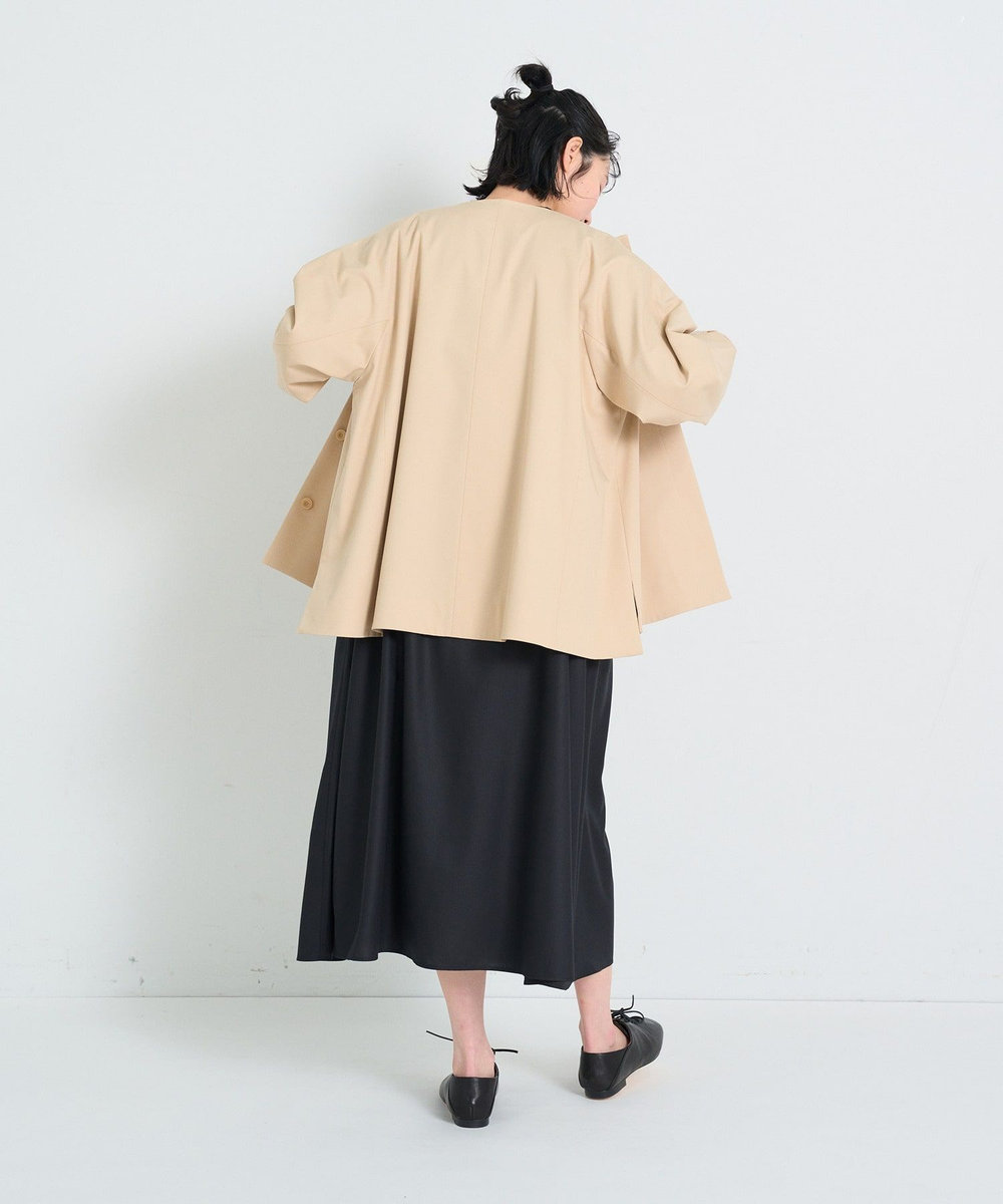 congés payés ADIEU TRISTESSE ノーカラーハーフコート ベージュ