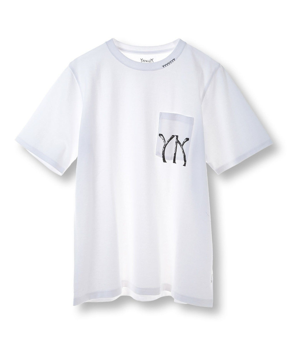 MEN'S BIGI 【YANUK/ヤヌーク】別注 プリント＆刺繍TEE ホワイト