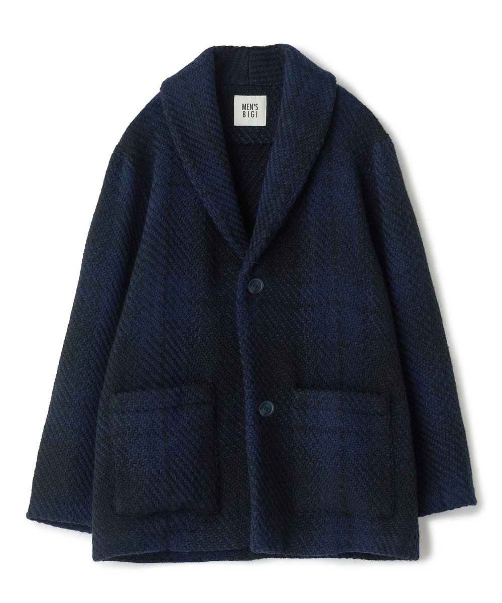 MEN'S BIGI 《John Braniganコラボ》ショールカラーニットジャケット ネイビー