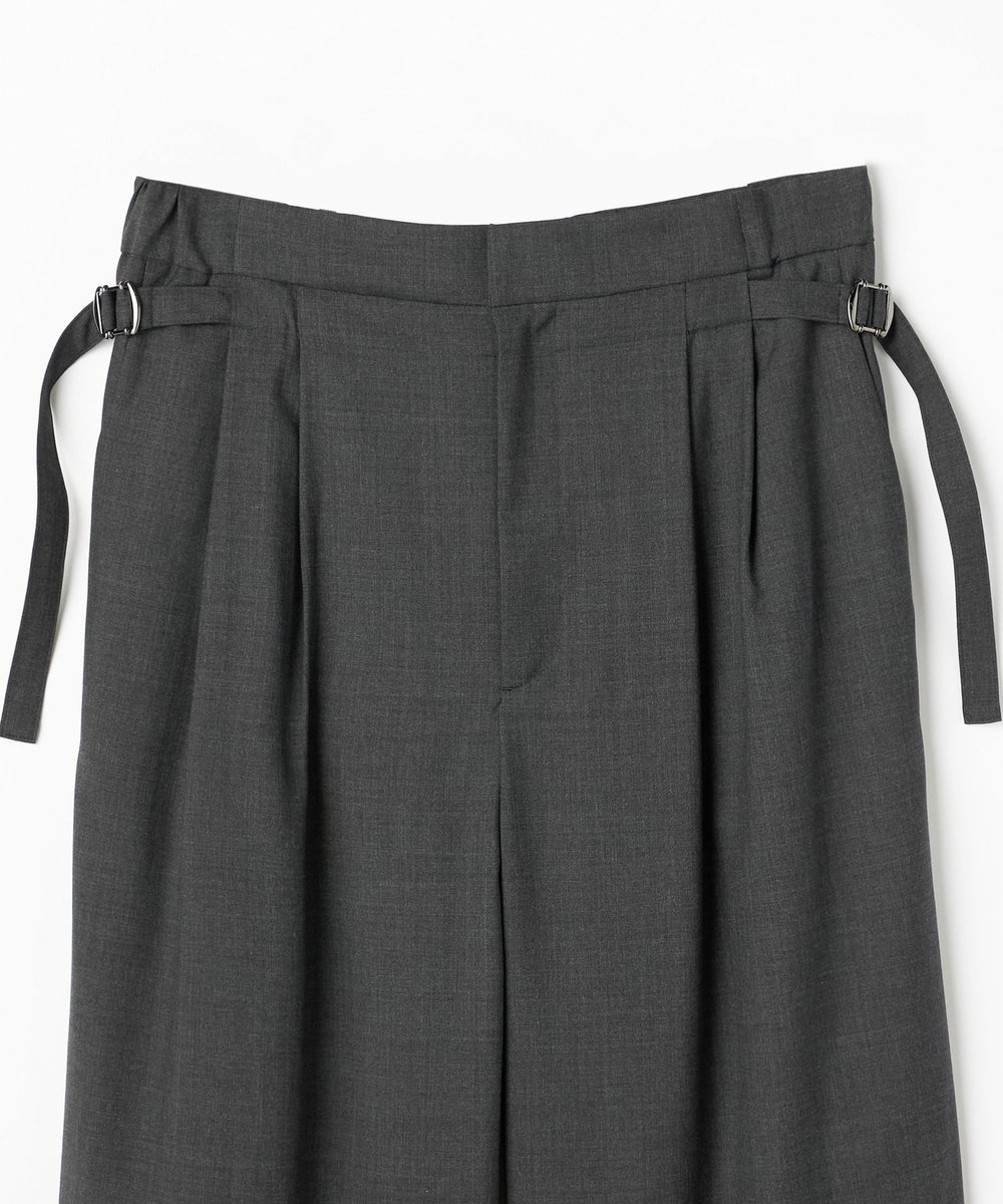 DÉPAREILLÉ WASHABLE WOOL WAIST BELT PANTS / ウォッシャブルウールウエストベルトパンツ チャコールグレー