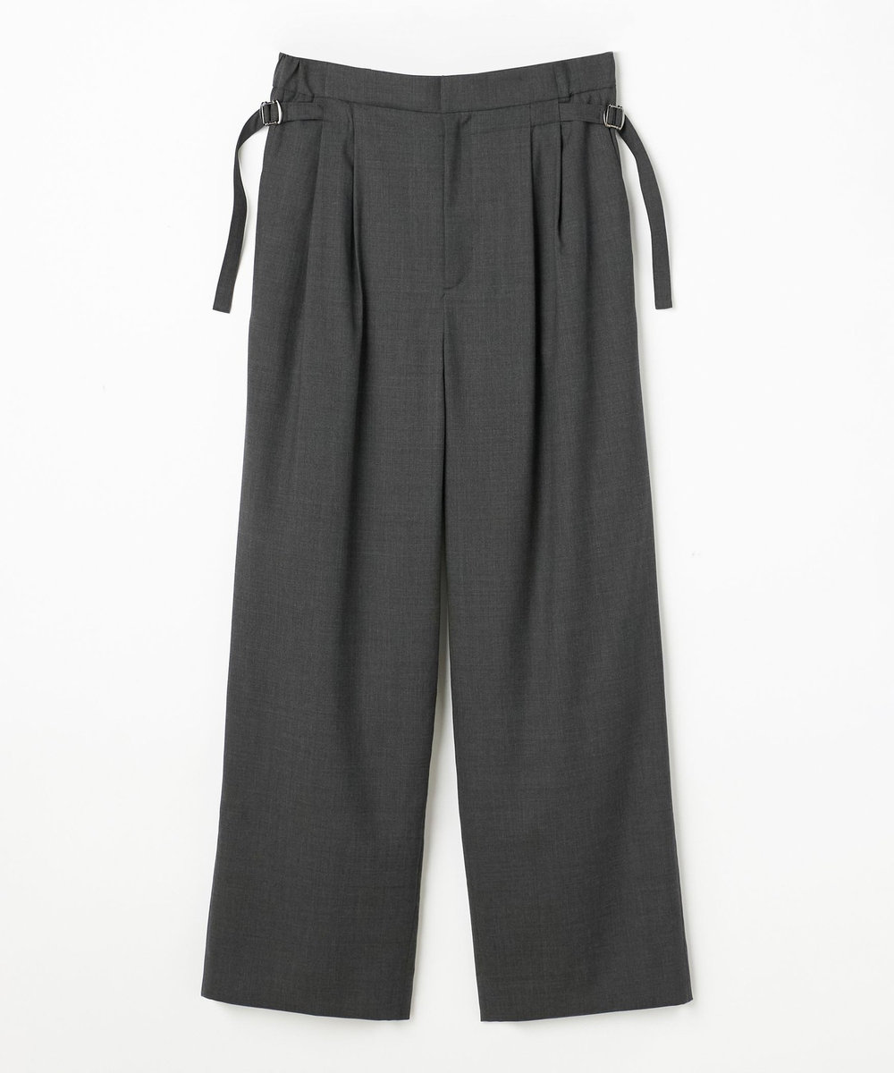 DÉPAREILLÉ WASHABLE WOOL WAIST BELT PANTS / ウォッシャブルウールウエストベルトパンツ チャコールグレー