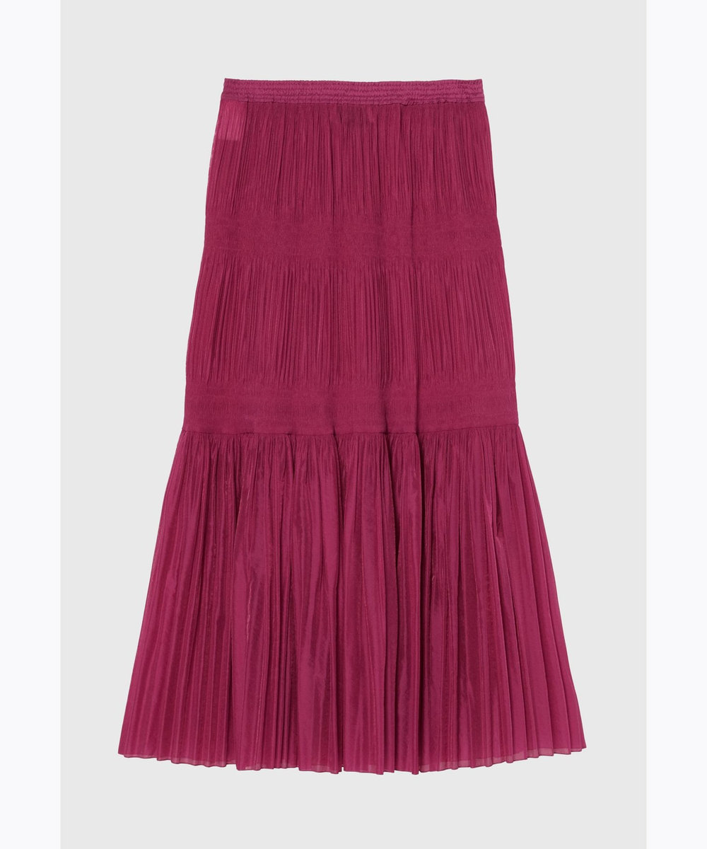 DÉPAREILLÉ ORGANDY TIERED PLEATS SKIRT / オーガンジーティアードプリーツスカート ピンク