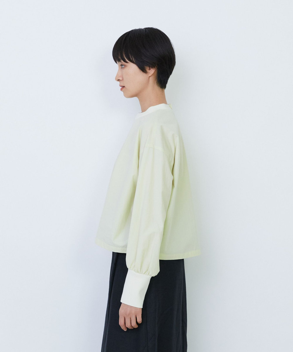 LOISIR リブ使いショートブラウス ライム