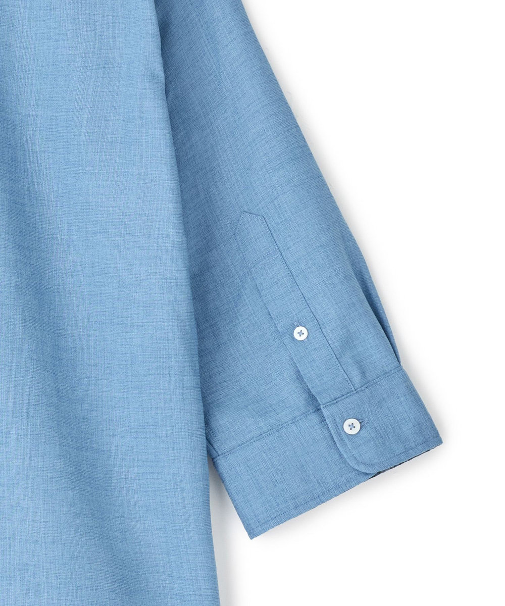 MEN'S BIGI トリアセ麻調 7分袖シャツ＜接触冷感/UVカット/イージーケア＞ ブルー