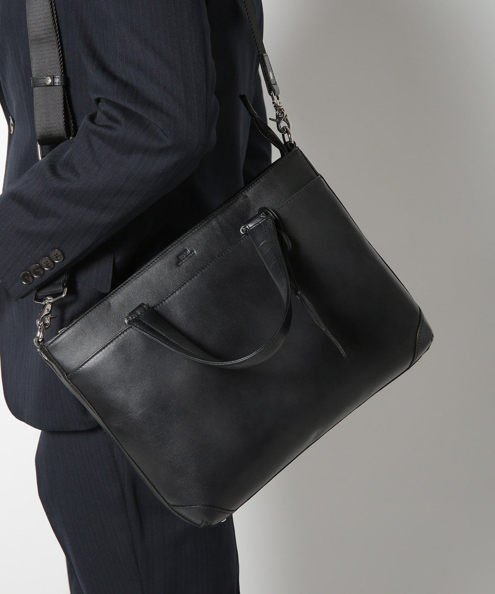 MEN'S BIGI 【SEEKER/シーカー】別注ムラレザー2WAYブリーフケース ブラック