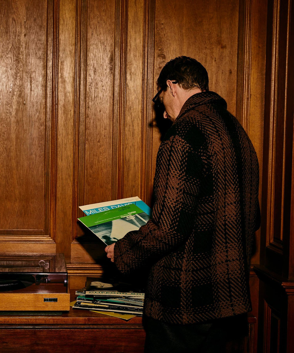 MEN'S BIGI 《John Braniganコラボ》ショールカラーニットジャケット ブラック系その他