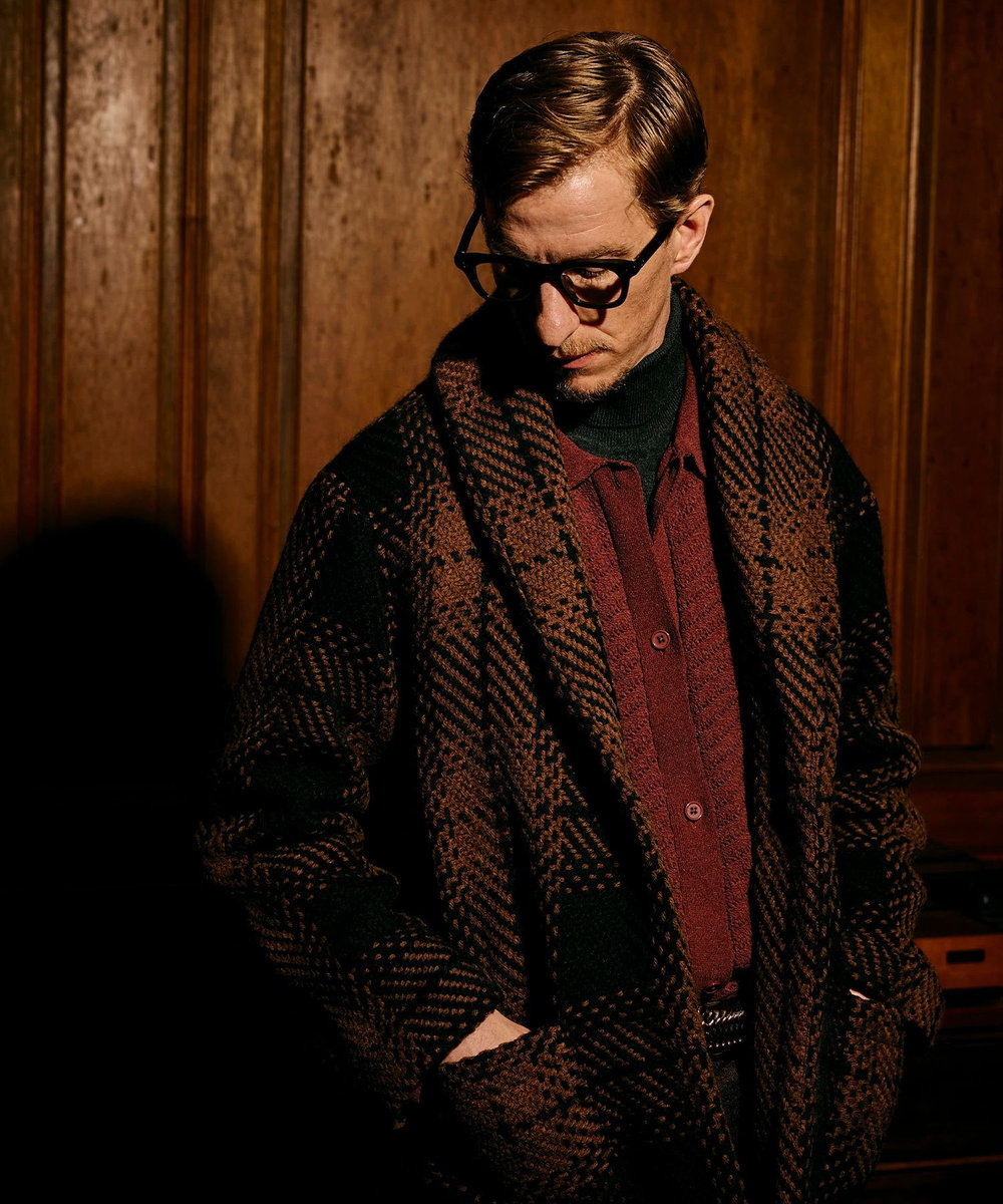MEN'S BIGI 《John Braniganコラボ》ショールカラーニットジャケット ブラック系その他