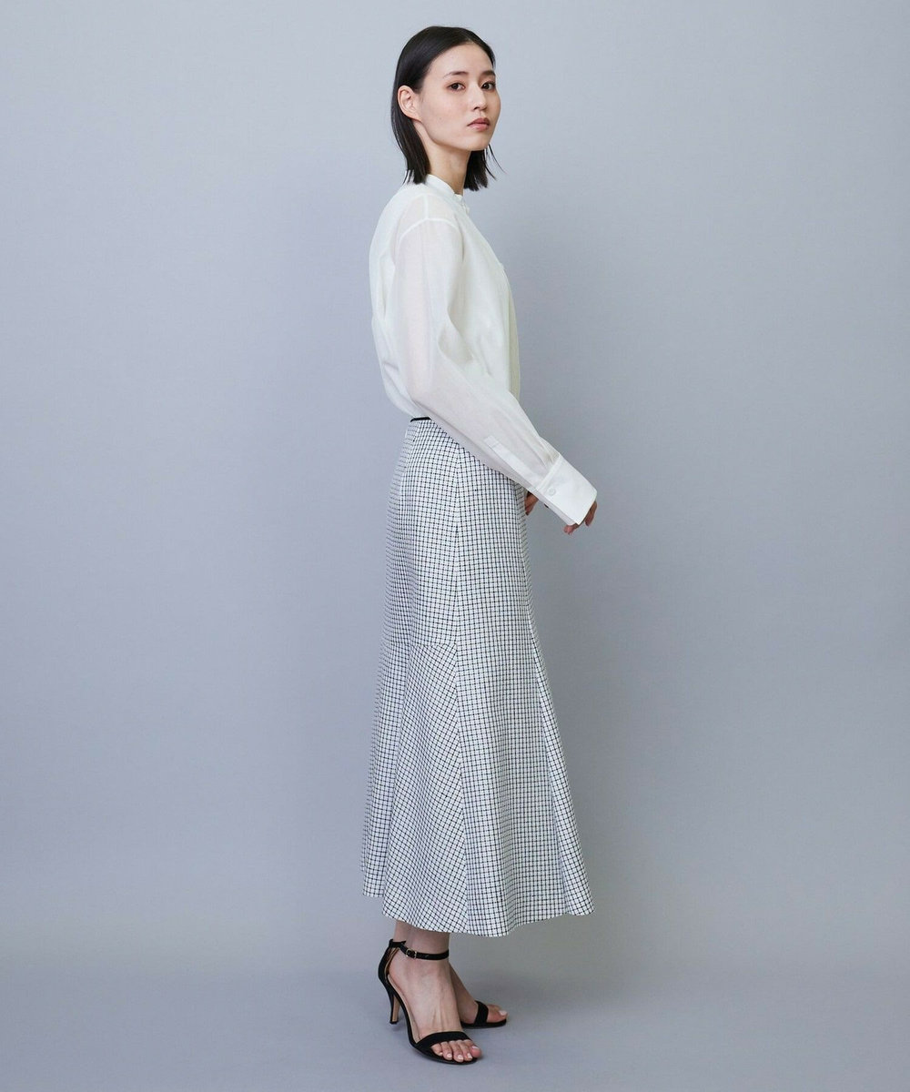L'EQUIPE COUTURIER シルクテープチェックスカート ブラック