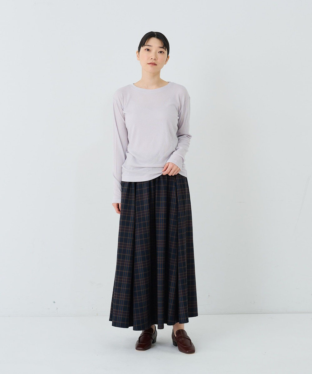 ADIEU TRISTESSE カシミヤシルククルーネックカットソー ライトグレー