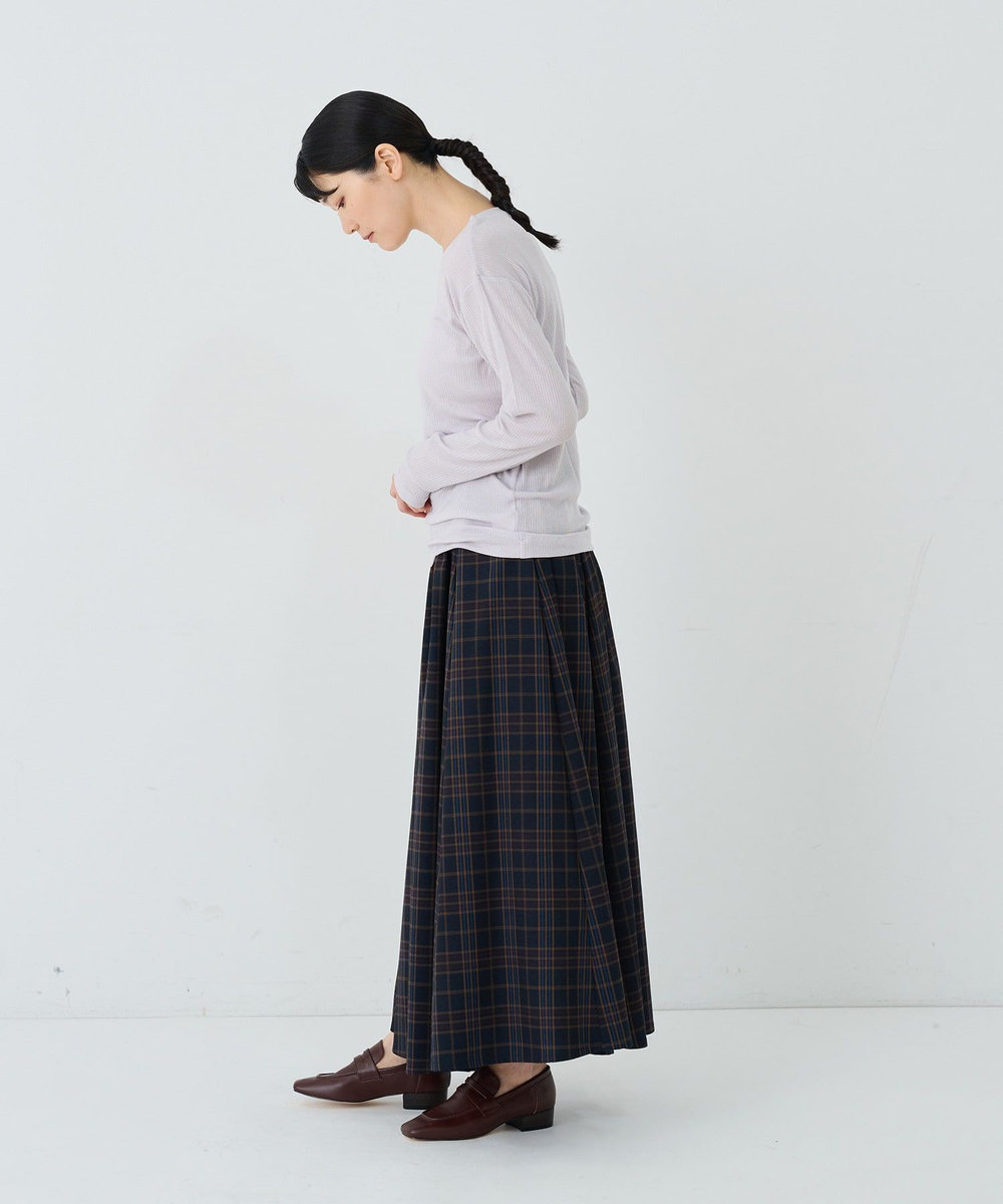 ADIEU TRISTESSE カシミヤシルククルーネックカットソー ライトグレー