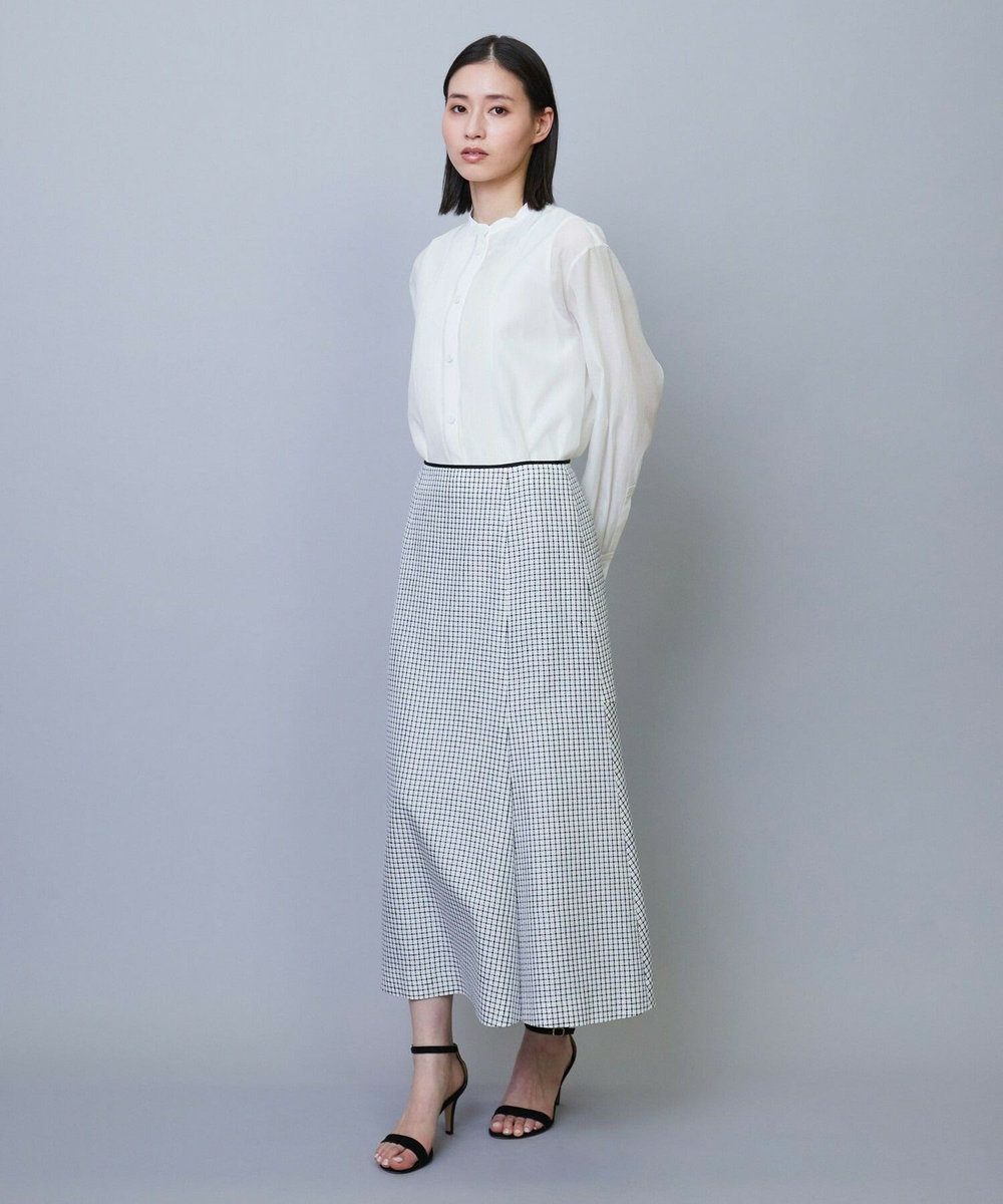 L'EQUIPE COUTURIER シルクテープチェックスカート ブラック