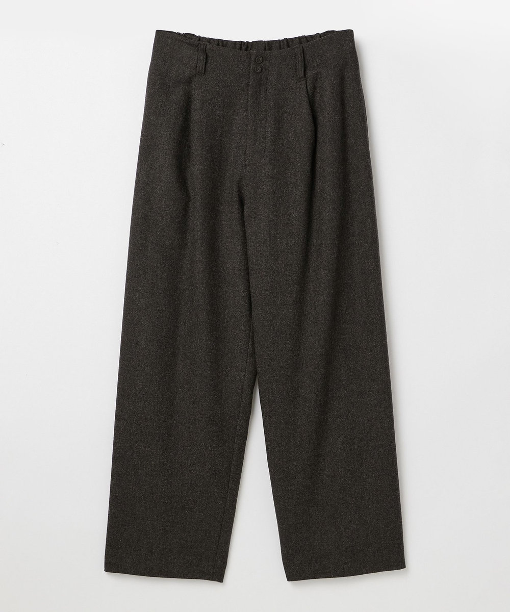 LOISIR エステルウールエターミンクロップドパンツ ブラウン