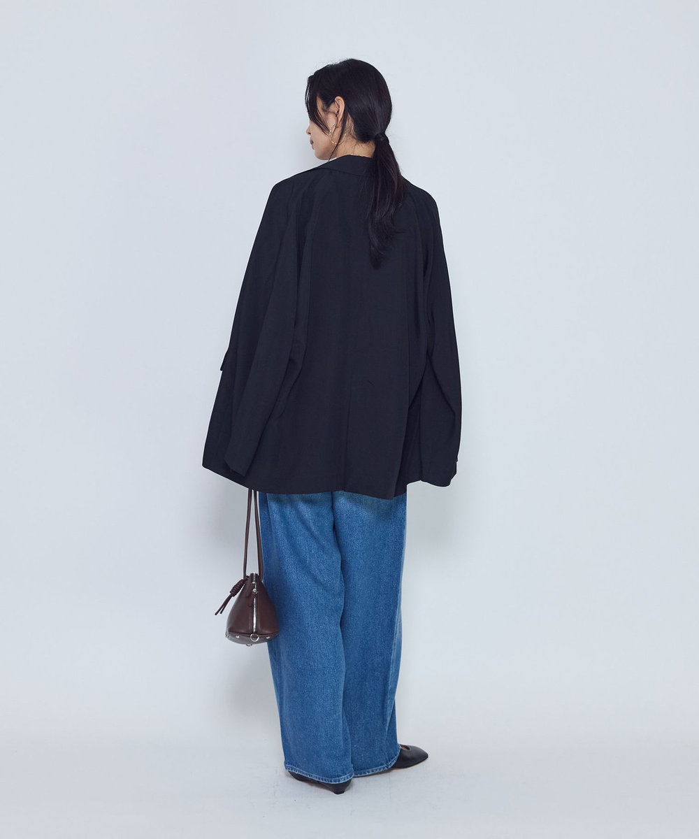1er Arrondissement ソフトドレープジャケット ブラック