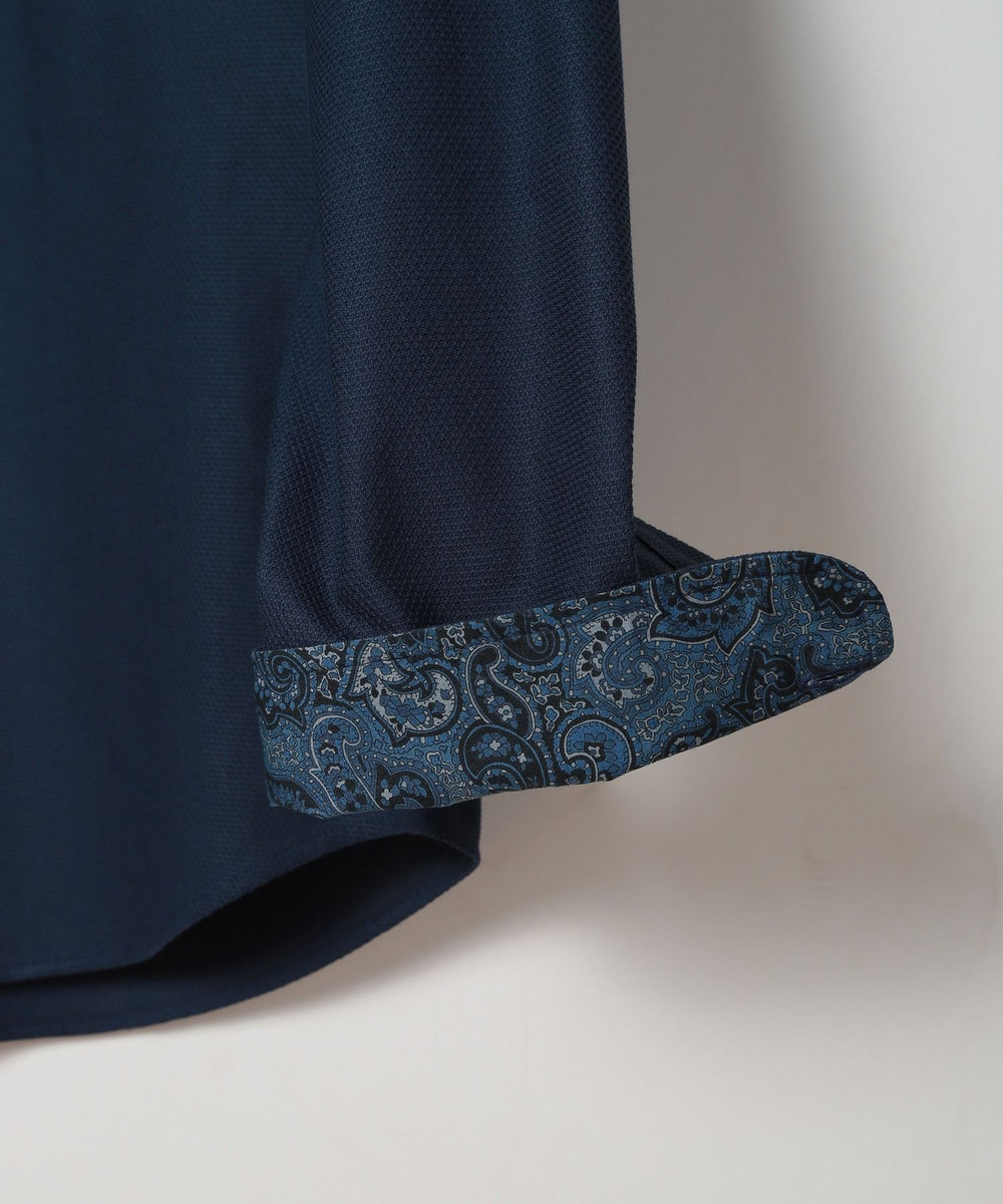 MEN'S BIGI 【ACTIVE TAILOR】COOLMAX絡み織ドレスシャツ ネイビー
