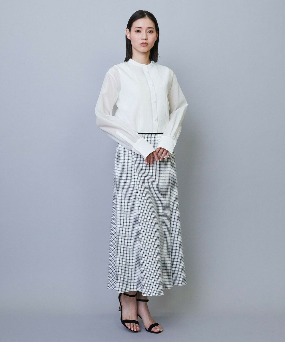 L'EQUIPE COUTURIER シルクテープチェックスカート ブラック