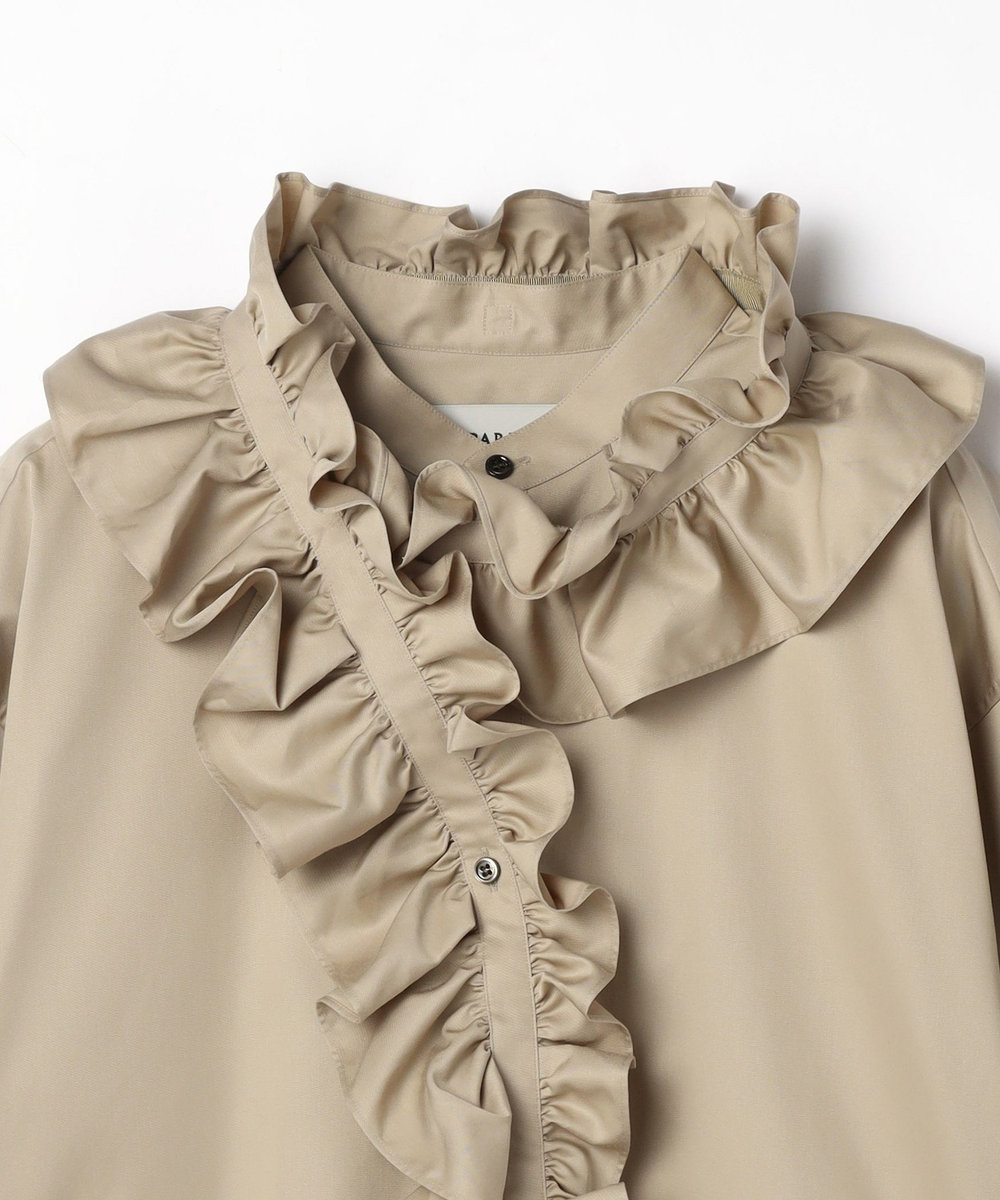 DÉPAREILLÉ COTTON RUFFLE BOW SHIRT / コットンラッフルボウシャツ ベージュ