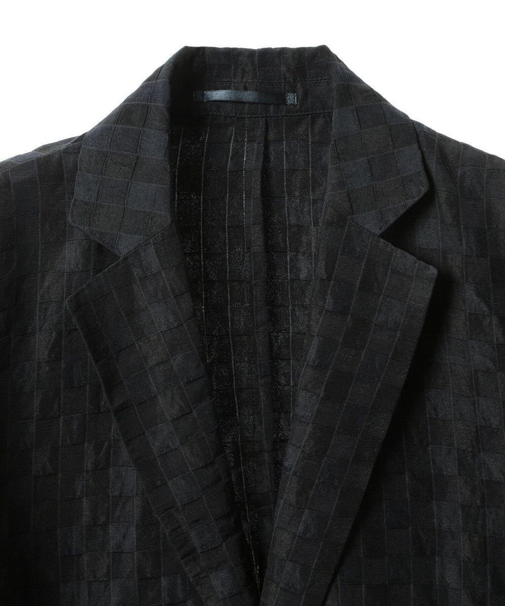 MEN'S BIGI リネン混ジャカードライトジャケット<ドライタッチ> ネイビー