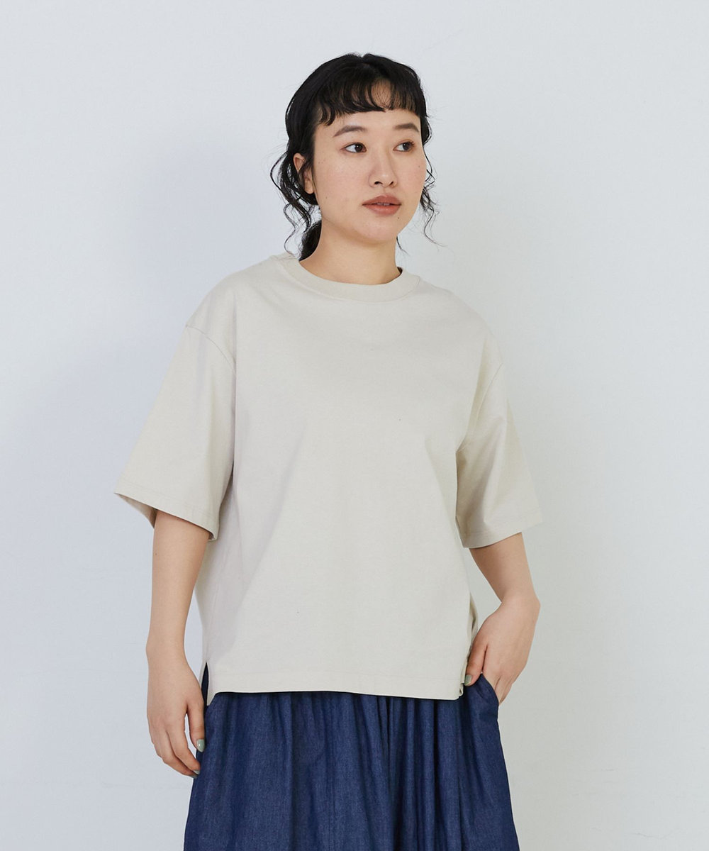 congés payés ADIEU TRISTESSE ドロップショルダーベーシックＴシャツ ベージュ
