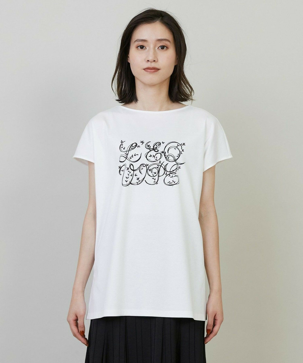 L'EQUIPE Lサイズ（大きいサイズ） 【大きいサイズ】コットンスムースロゴTシャツ ホワイト