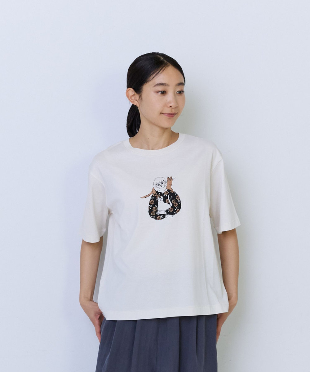 ADIEU TRISTESSE 杉本さなえさん コラボTシャツ アイボリー