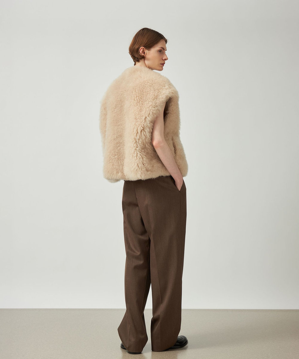 DÉPAREILLÉ CASHMERE FUR VEST / カシミヤファーベスト ベージュ