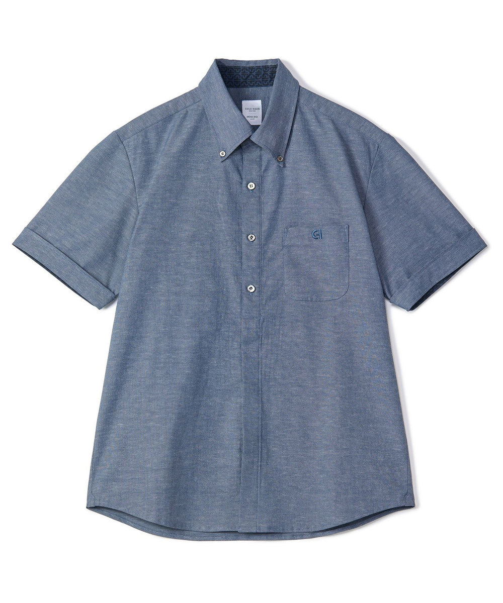 MEN'S BIGI 	【COLE HAAN/コール ハーン】別注 綿麻オックス半袖シャツ＜吸水速乾/UVカット/遮熱/透け防止＞ ネイビー