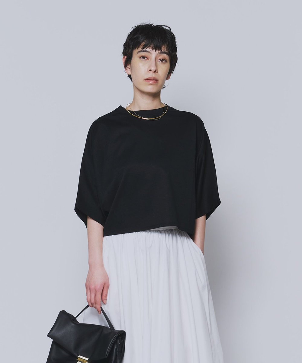 1er Arrondissement ハイゲージポンチクロップドＴシャツ ブラック