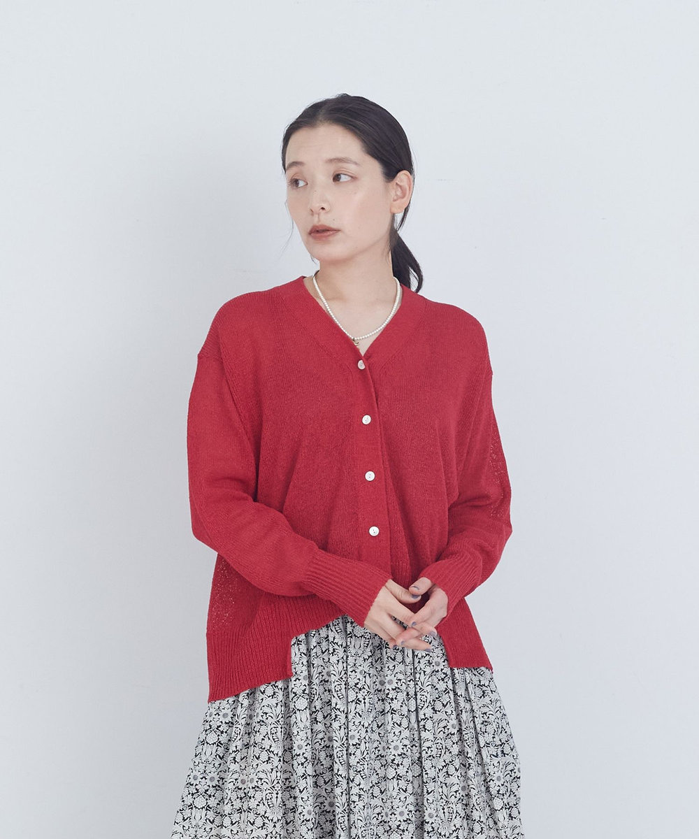 ADIEU TRISTESSE 【5月お気に入り登録ブランド内5位】TSUMUGI　Vカーディガン レッド
