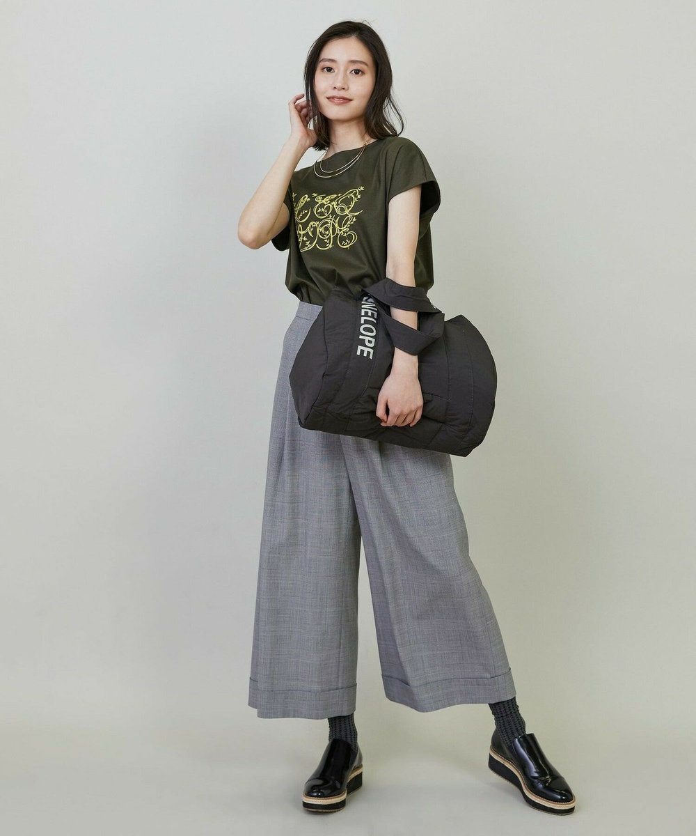L'EQUIPE Lサイズ（大きいサイズ） 【大きいサイズ】コットンスムースロゴTシャツ カーキ
