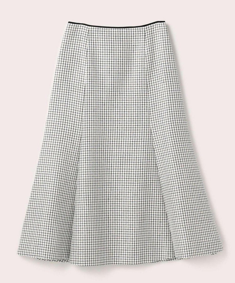 L'EQUIPE COUTURIER シルクテープチェックスカート ブラック