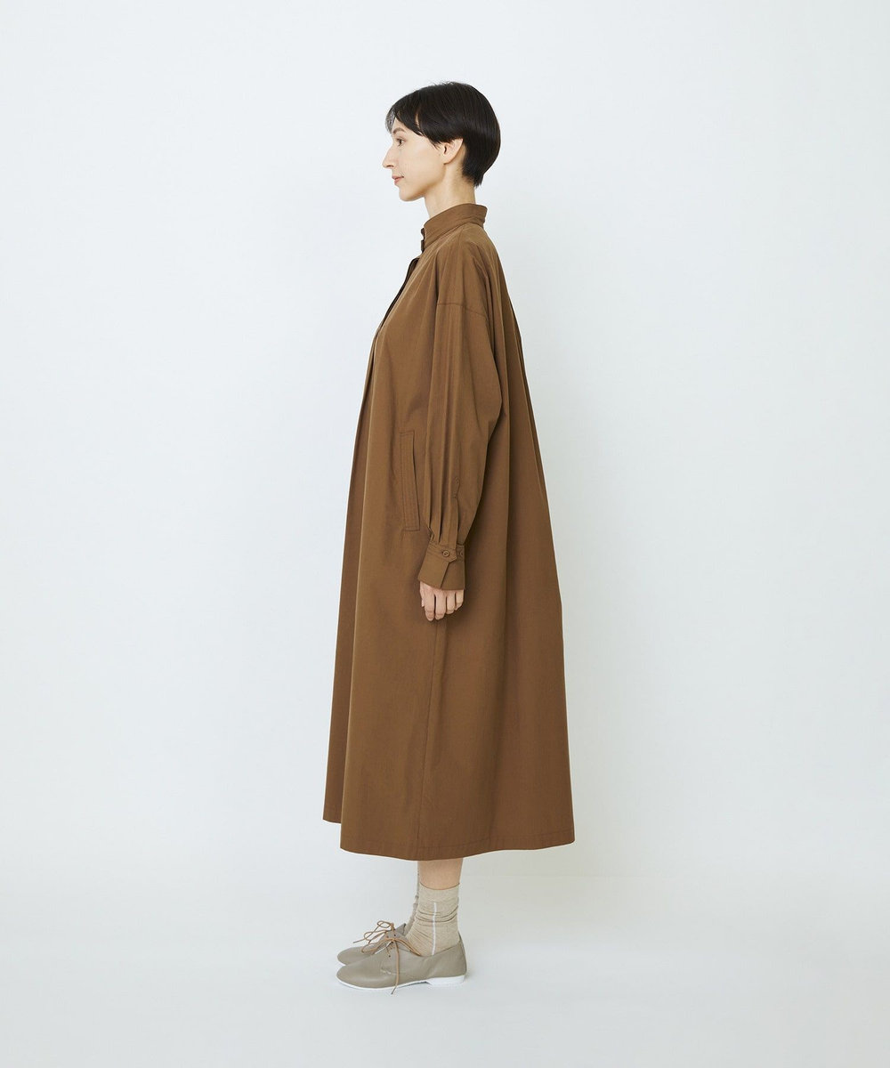 LOISIR コットンポプリンシャツワンピース ブラウン