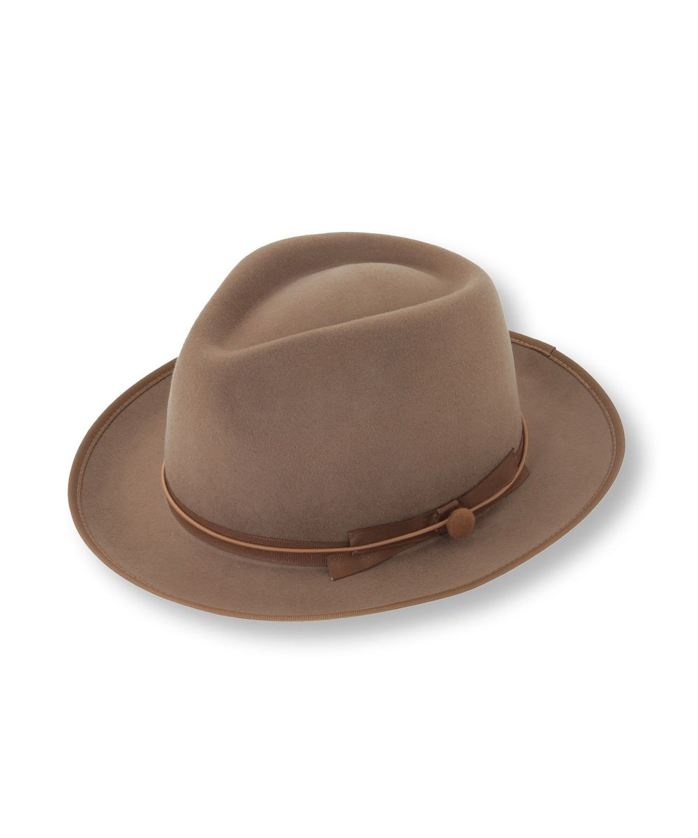 MEN'S BIGI ウールフェルト 中折れハット ベージュ