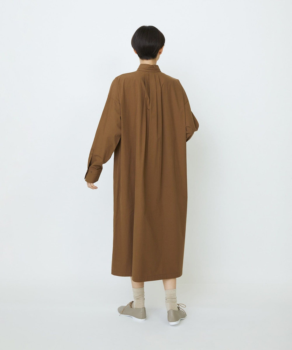 LOISIR コットンポプリンシャツワンピース ブラウン