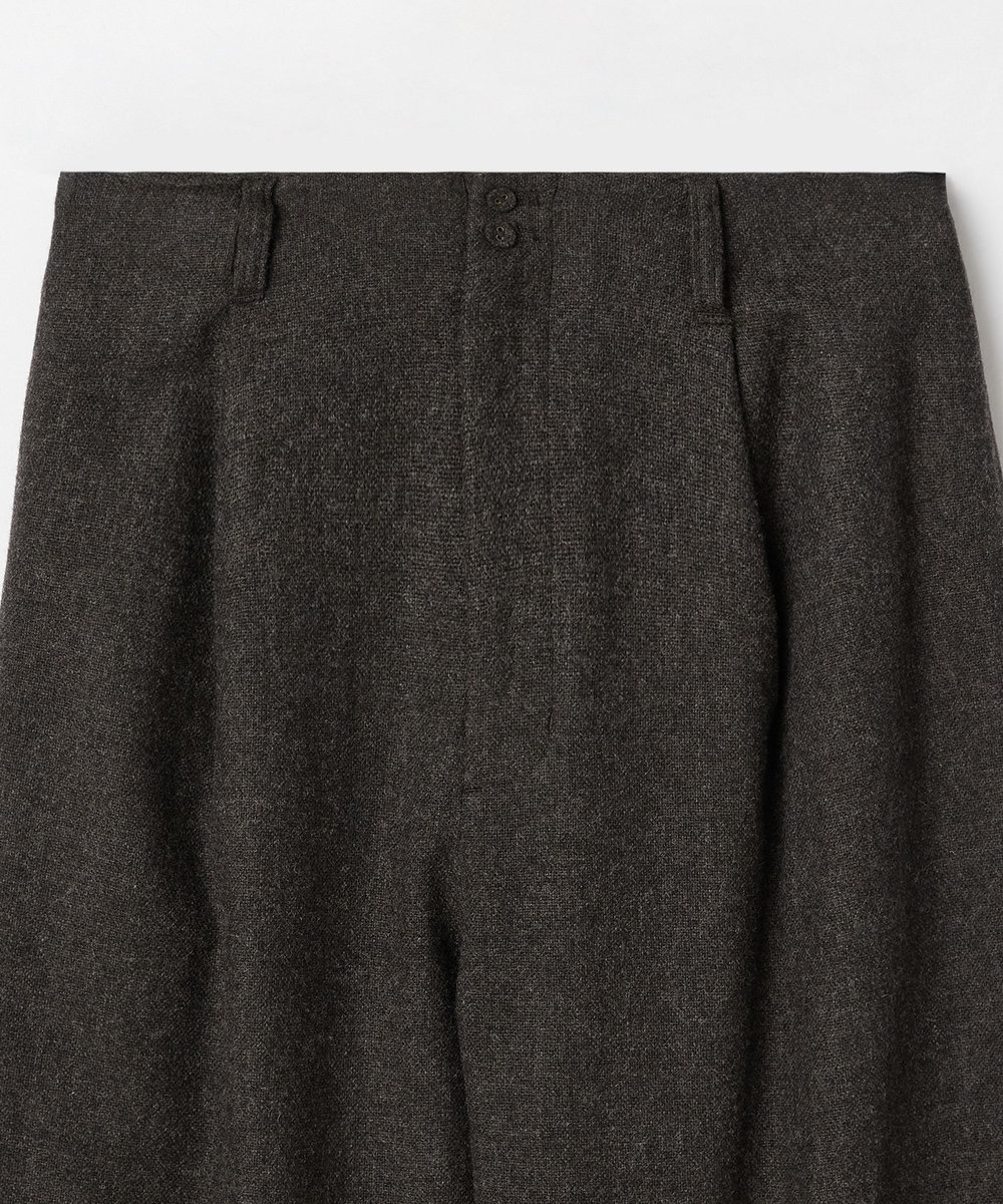 LOISIR エステルウールエターミンクロップドパンツ ブラウン