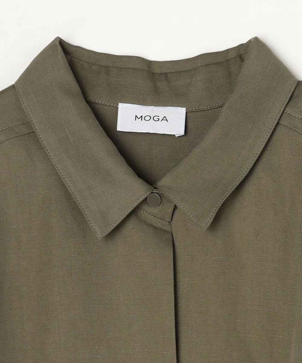MOGA Lサイズ（大きいサイズ） 【大きいサイズ】テンセルサテンシャツドレス ブラウン