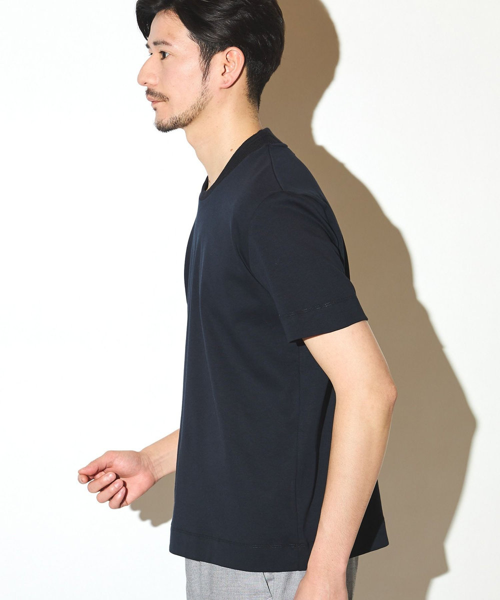 UNION STATION シルケットスムースクルーネックテーラーTシャツ ネイビー