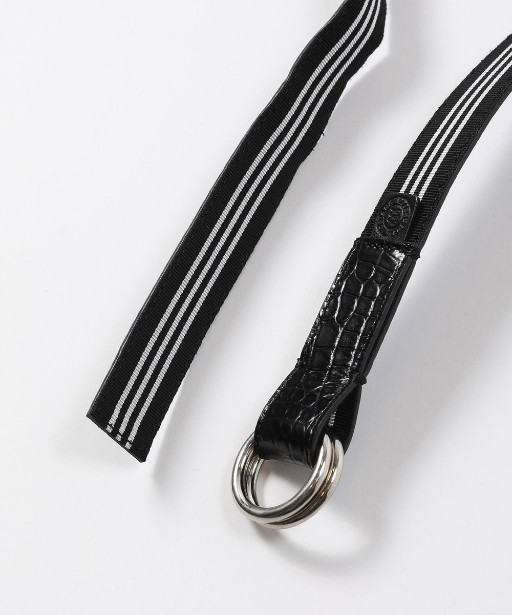 MEN'S BIGI 【ADRIANO MENEGHETTI（アドリアーノメネゲッティ）】ダブルリングリバーシブルリボンベルト ブラック