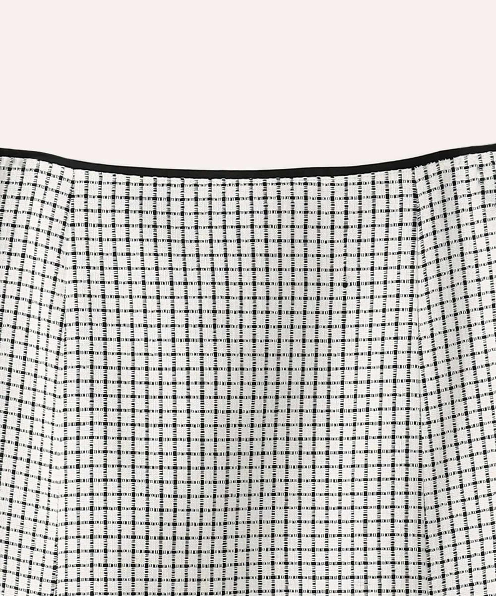 L'EQUIPE COUTURIER シルクテープチェックスカート ブラック