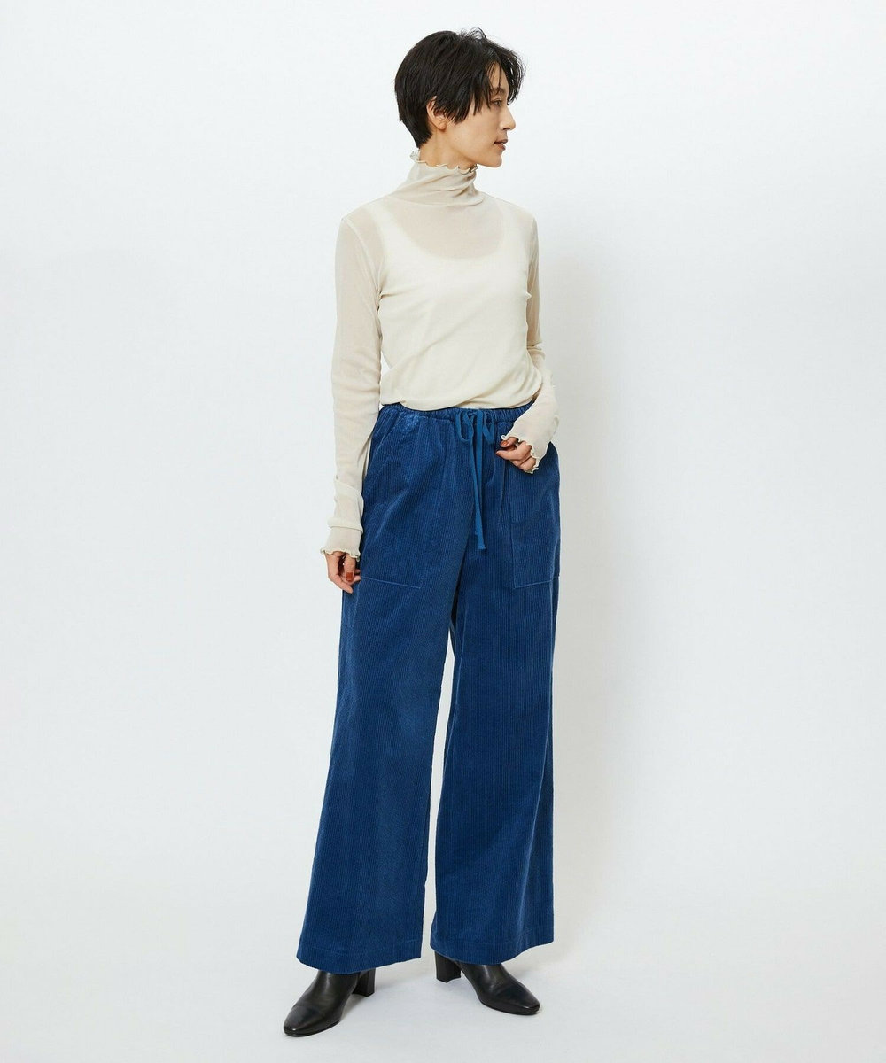 feerique feerique 6wコーデュロイイージーパンツ ブルー