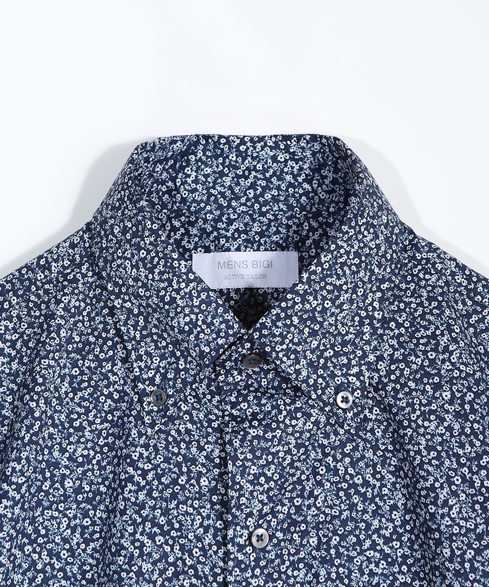MEN'S BIGI 【ACTIVE TAILOR】 コットンドレスハーフスリーブシャツ ネイビー